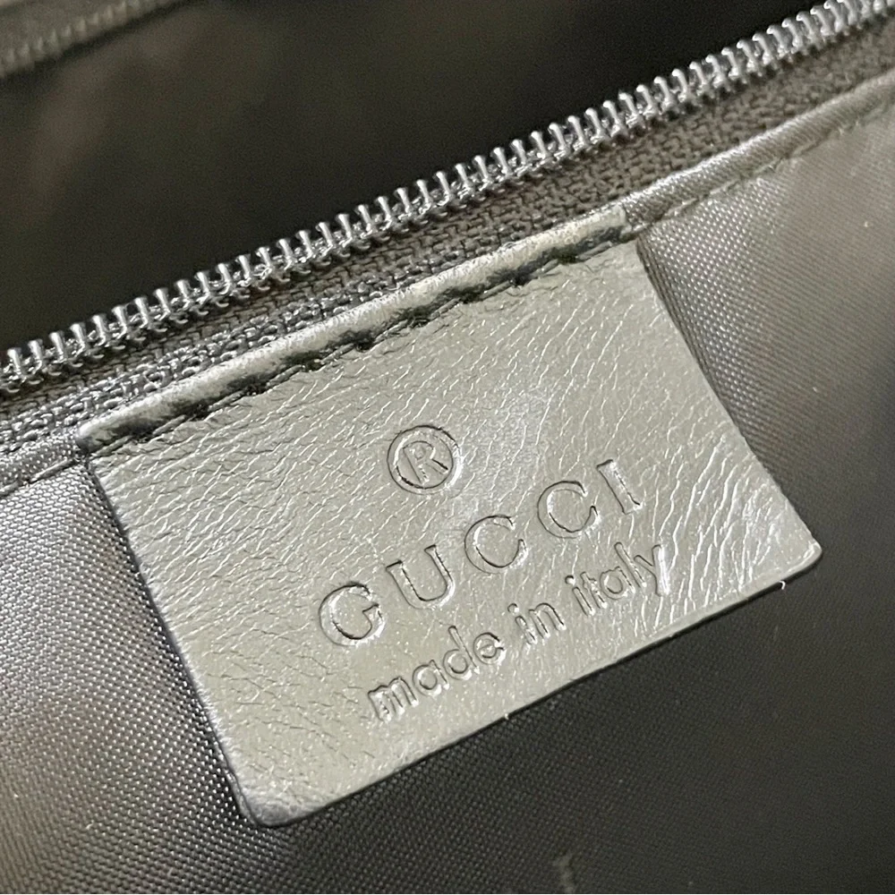 Gucci black nylon black bamboo handle vintage tote bag